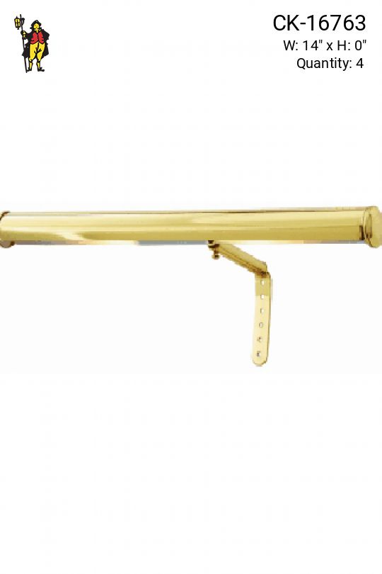 14" Polished Brass Picture Light On Straight Arm