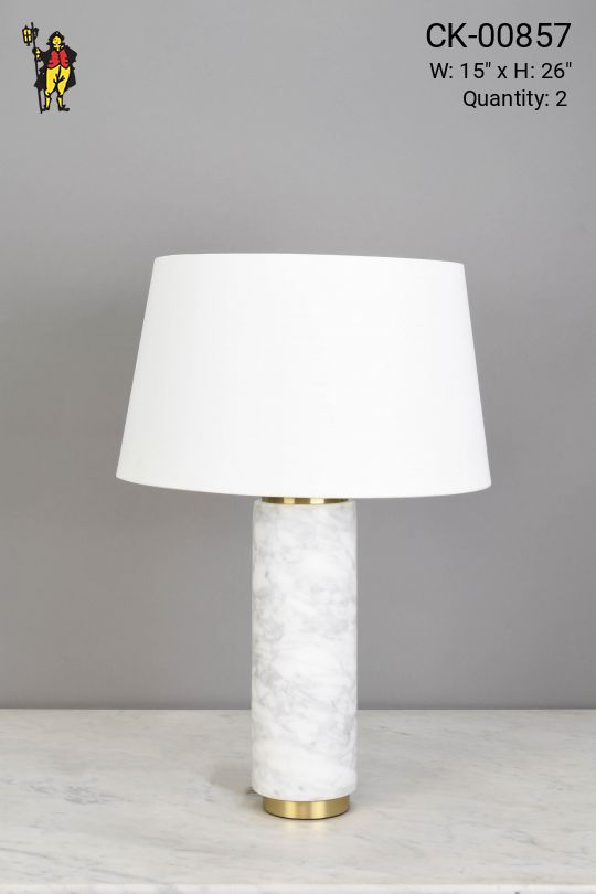 Contemporary White Marble Table Lamp