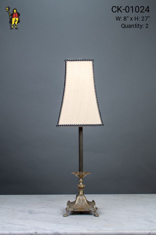 Footed Single Candle Table Lamp