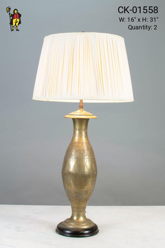 Etched Brass Table Lamp