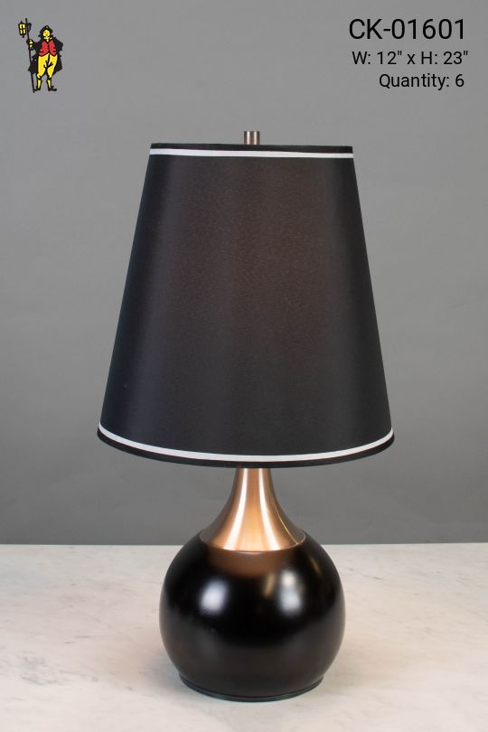 Black & Silver Metal Touch Activated Table Lamp