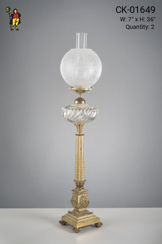 Column Banquet Electrified Oil Lamp