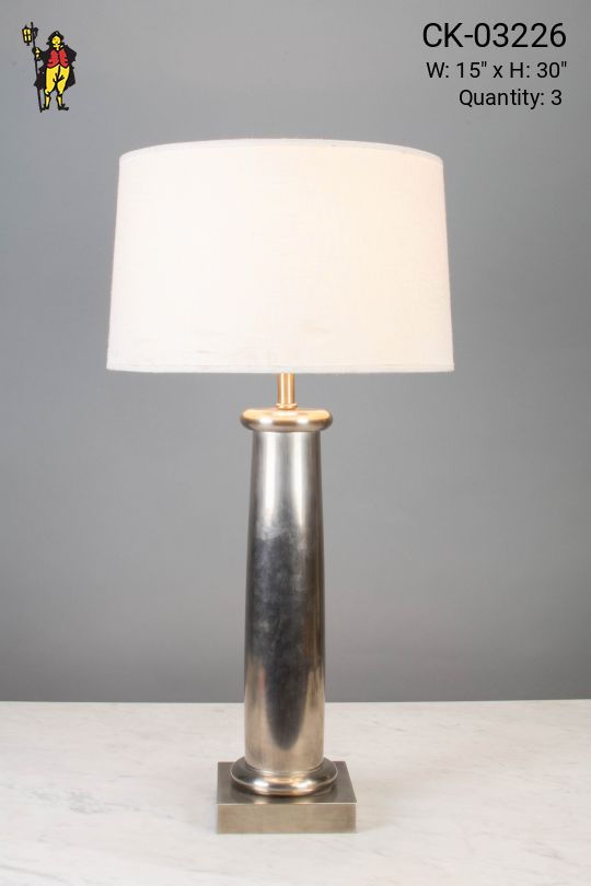 Modern Polished Nickel Table Lamp