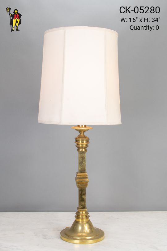 Formal Polished Brass Table Lamp