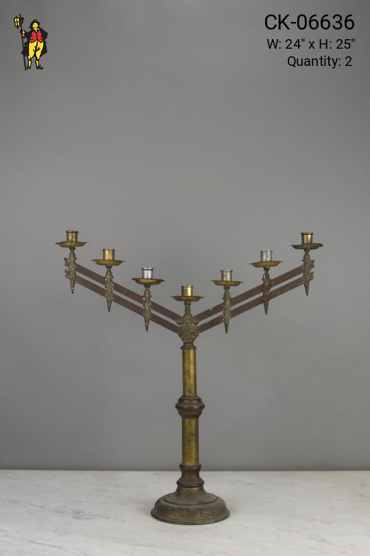 Seven Non-Electric Candle Table Candelabra