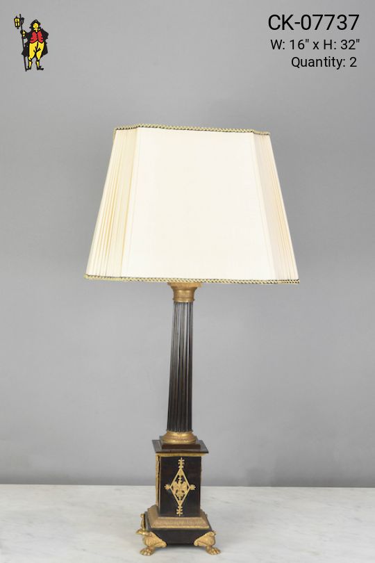 Footed Black Traditional Table Lamp
