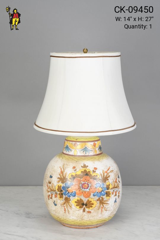 Floral Painted Cermaic Table Lamp