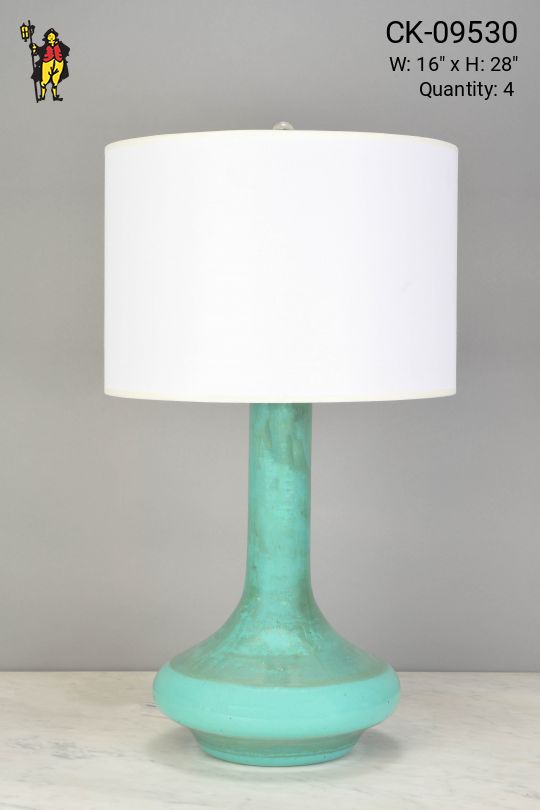 Aqua Blown Glass Table Lamp