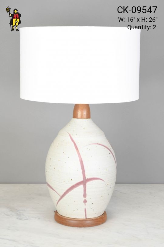 White Cermaic Abstract Table Lamp