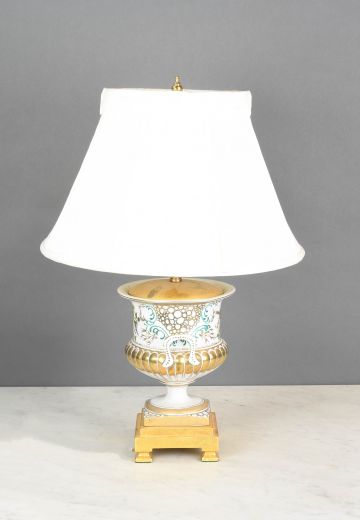 White & Yellow Traditional Ceramic Table Lamp