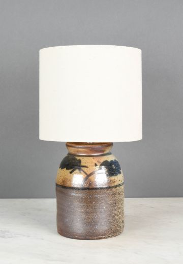 Painted Earthtone Ceramic Table Lamp