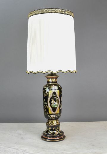 Black Painted Ceramic Table Lamp