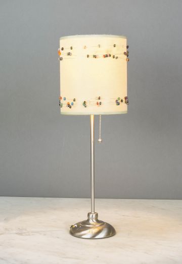 Stick Table Lamp w/Christmas Light Shade