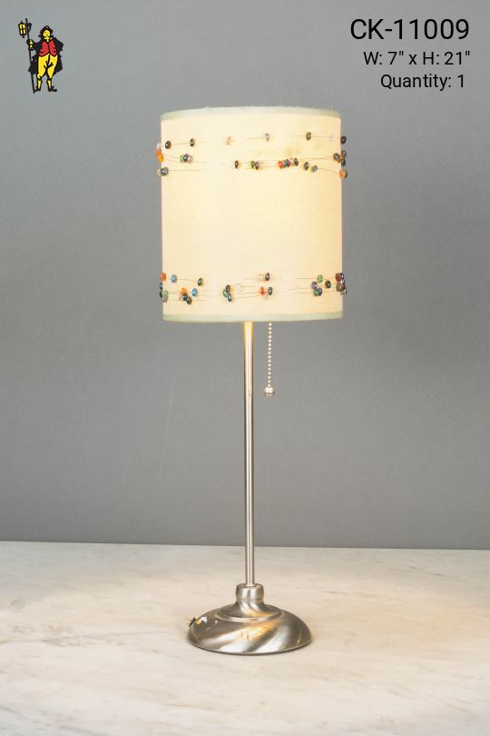 Stick Table Lamp w/Christmas Light Shade