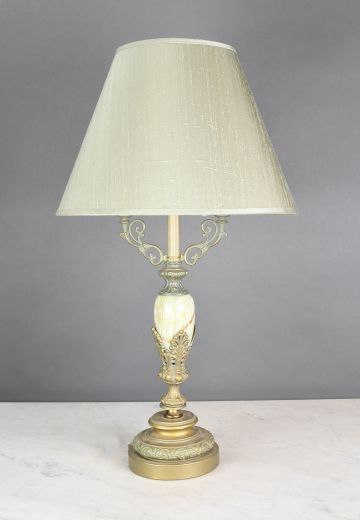 Victorian Brass & Marble Table Lamp
