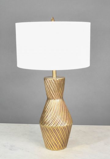 Modern Brass Swirl Table Lamp