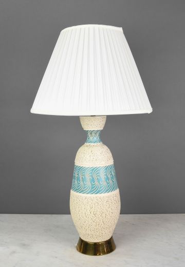 Cream & Blue Ceramic Table Lamp