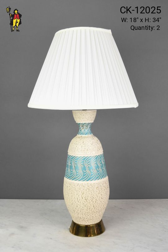 Cream & Blue Ceramic Table Lamp
