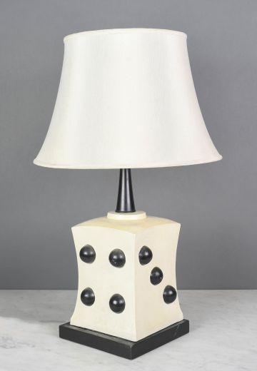 Ceramic White & Black "Dice" Table Lamp