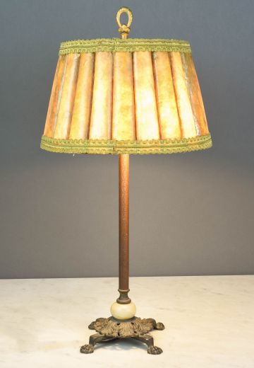 Mica Shaded Brass Table Lamp