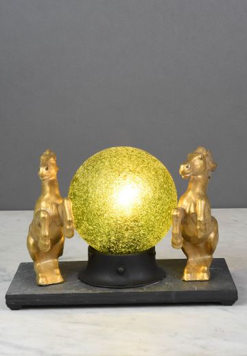 Two Horse Figure Single Light Table Lamp