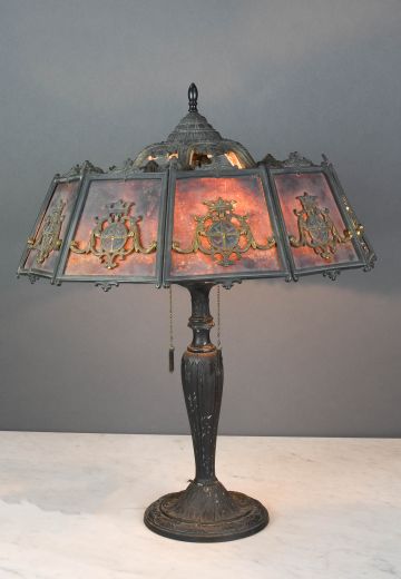 Mica Shaded Mission Style Bronze Table Lamp