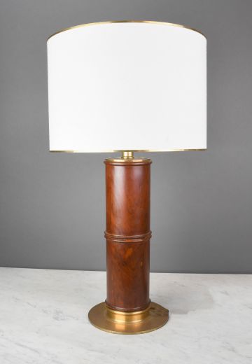 Wood & Brass Formal Table Lamp