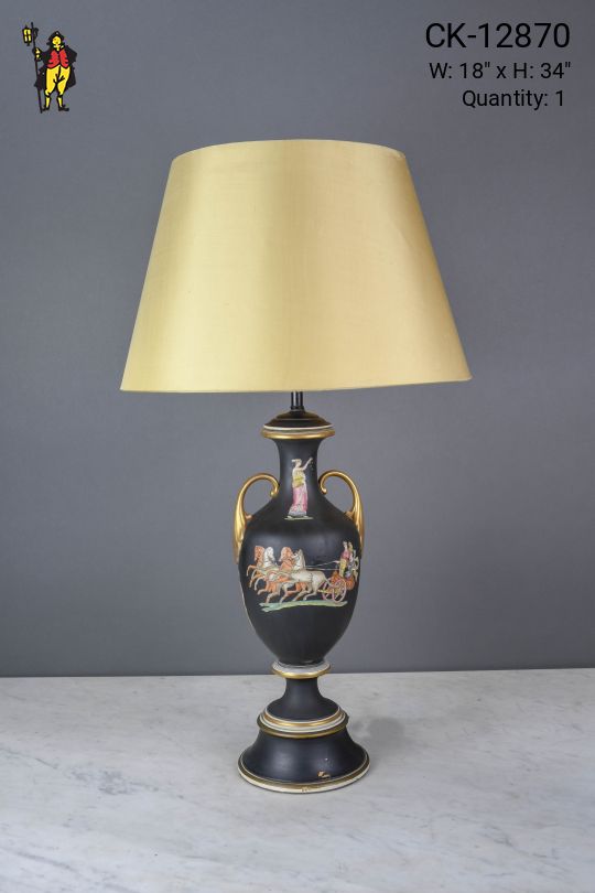 Black Painted Ceramic Table Lamp