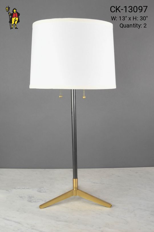 Black & Brass "Tripod" Table Lamp