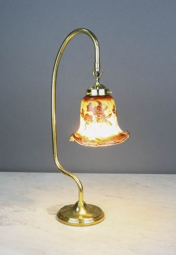 Single Down Light Glass Shaded Table Lamp