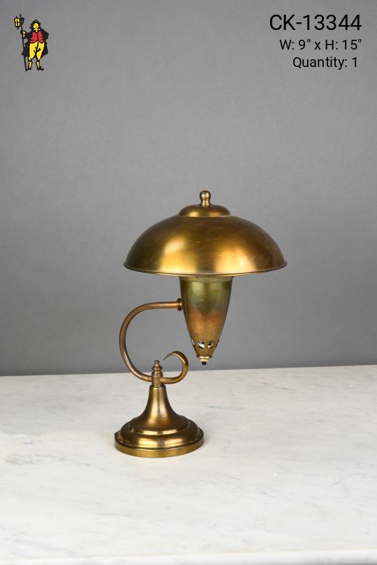 Brass Shaded Small Table Lamp