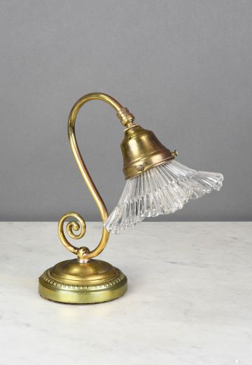 Simple Single Light Halophane Table Lamp