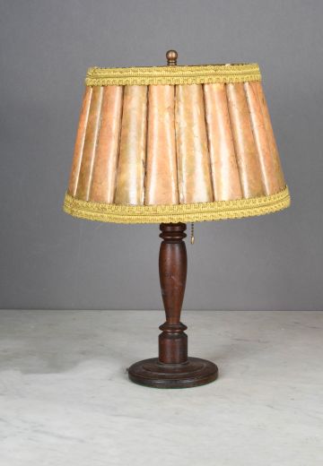 Mica Shaded Wooden Table Lamp