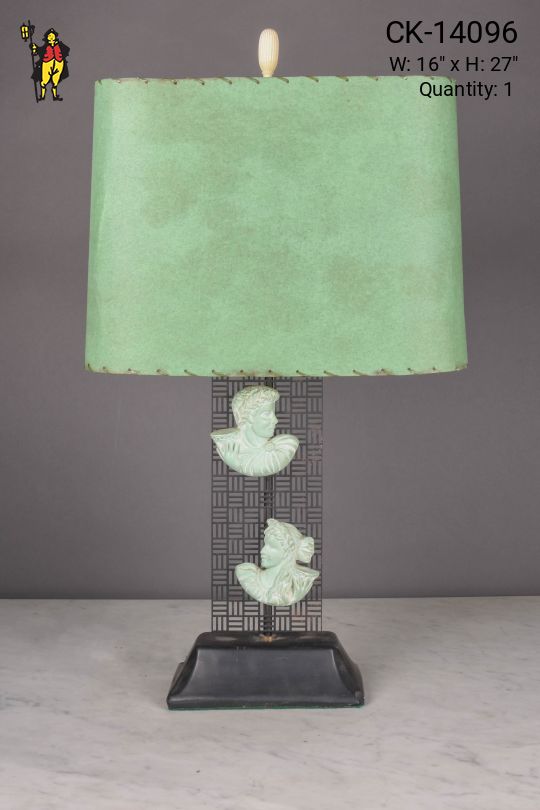 Iron Green Two Bust Table Lamp