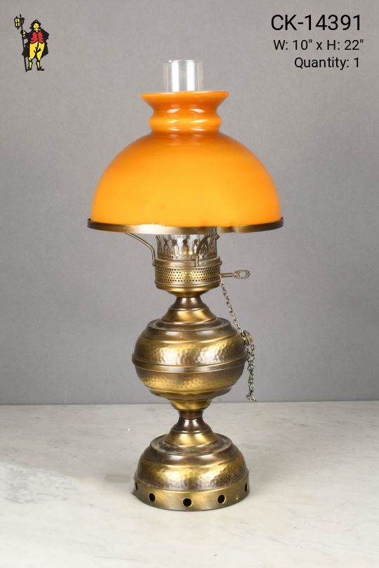Faux-Oil Electrified Brass Table Lamp