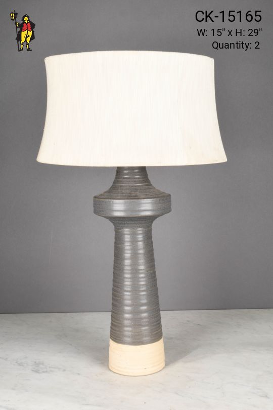 Ceramic Grey & White Table Lamp