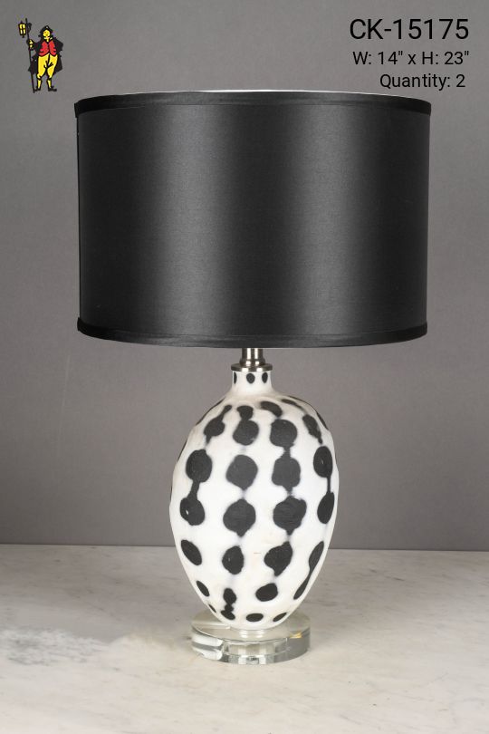 White & Black Ceramic Table Lamp