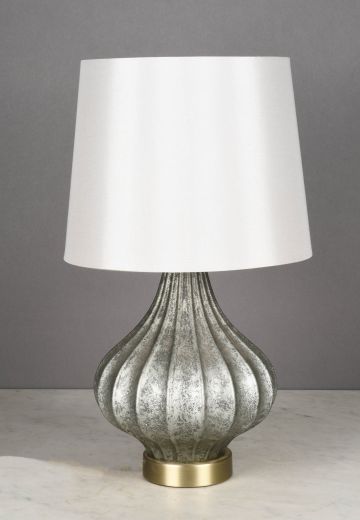 Distressed Silver Ceramic Table Lamp