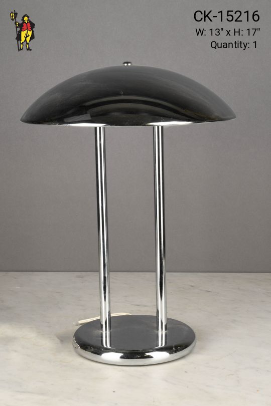 Chrome Metal Shaded Table Lamp