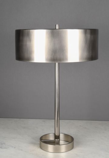 Polished Nickel Metal Shaded Table Lamp