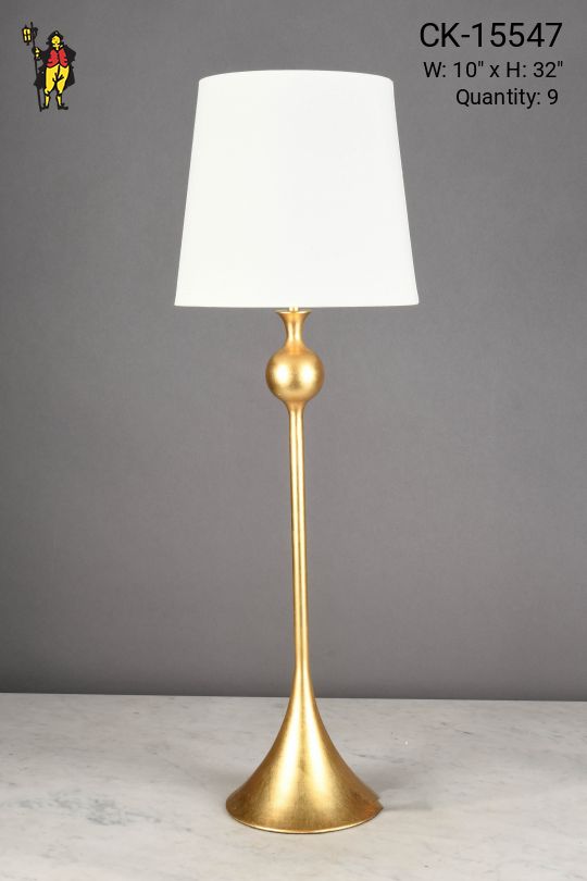 Tall Brass Modern Table Lamp