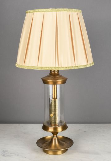 Antique Brass & Glass Table Lamp