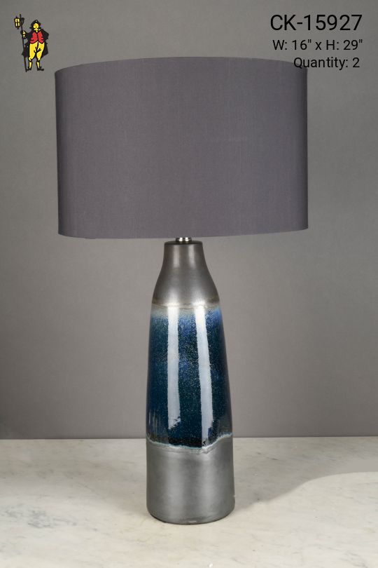 Gray & Blue Ceramic Table Lamp