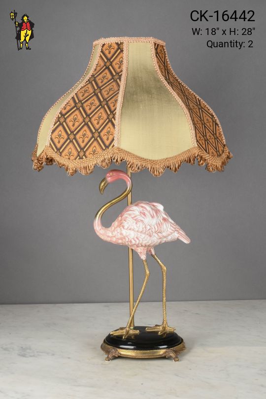 Ceramic Pink & White Flamingo Table Lamp