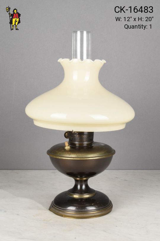 Antique Brass Electrified Faux Oil Table Lamp