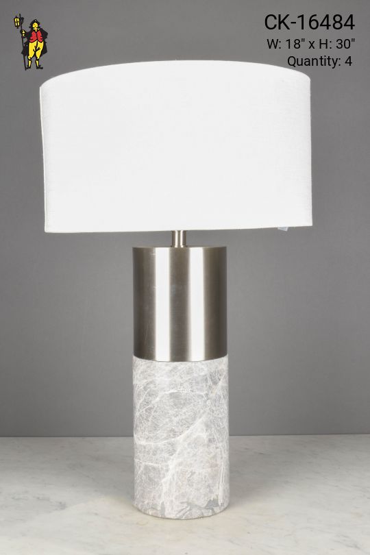 Nickel & Marble Modern Table Lamp