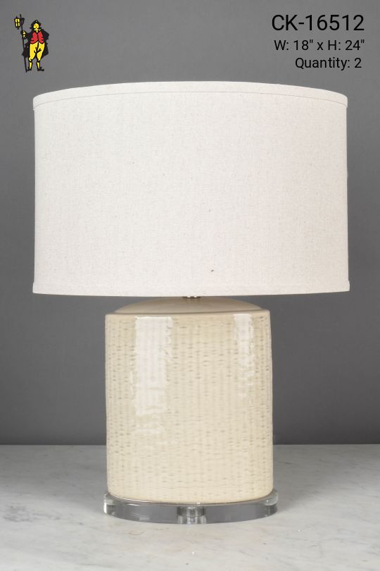 Biege Textured Ceramic Table Lamp