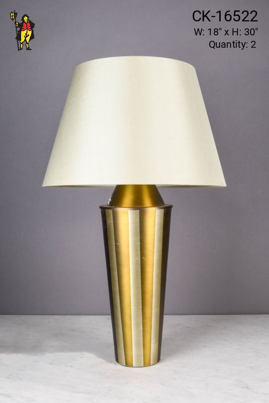 Brass Striped Traditional Table Lamp