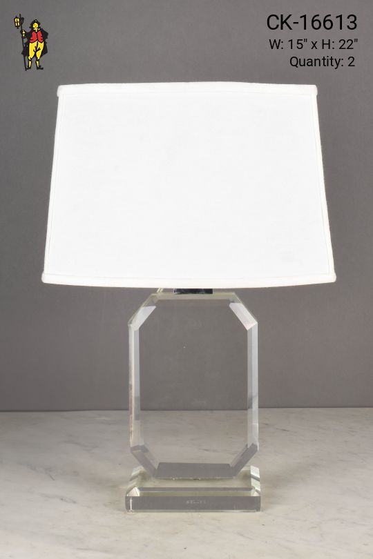 Transparent Rectangular Traditional Table Lamp