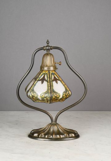 Glass Shaded Single Light Table Lamp
